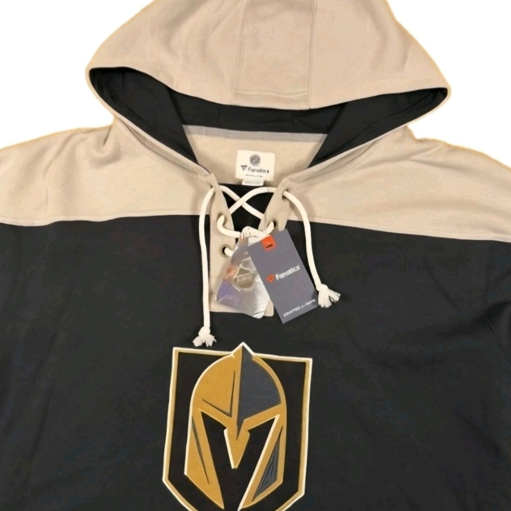 Fanatics Vegas Golden Knights NHL Hockey Black/Gray LaceUp Hoodie Mens Size XXL - Picture 3 of 10